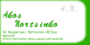 akos mortsinko business card